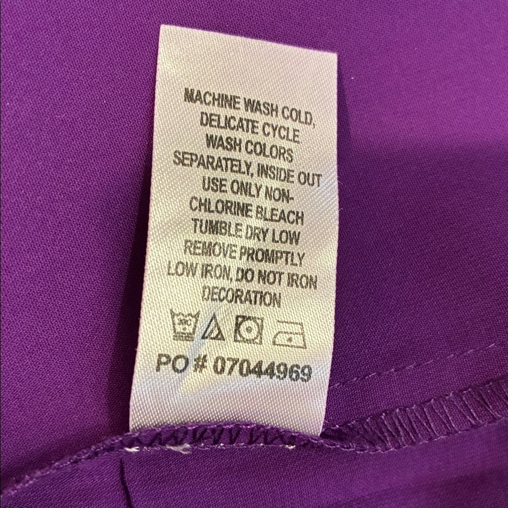 Roaman's Deep Purple Embroidered Blouse NWOT but extra button still attached. - Picture 8 of 12